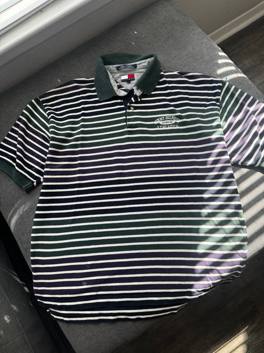 Vintage Tommy Hilfiger Polo Striped Shirt (XL)