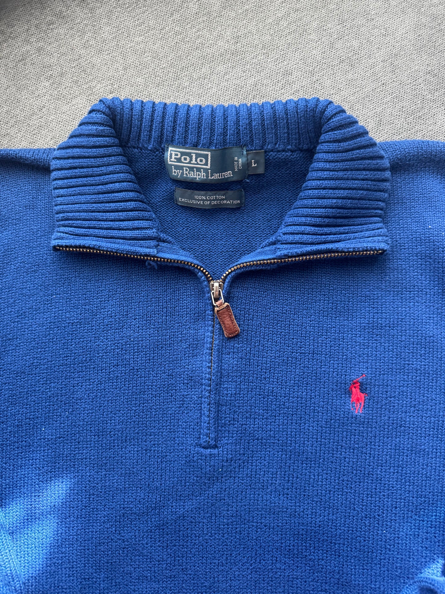 Vintage Blue Polo Ralph Lauren Quarter Zip (L)