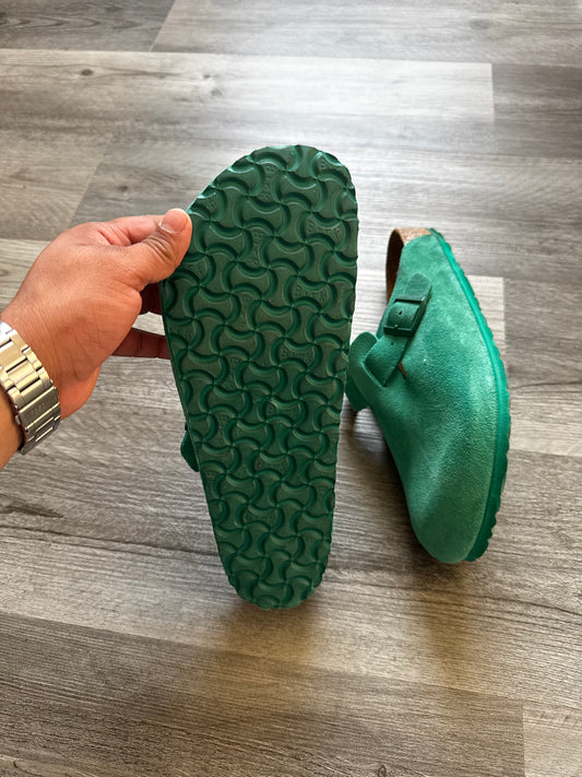 Birkenstock Green Suede Clogs (43)