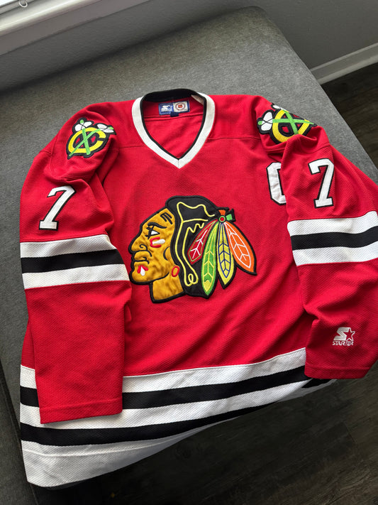 Vintage Starter Chris Cherios Hockey Jersey (L)